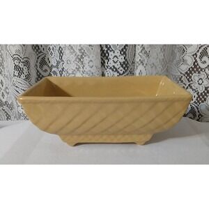 Vintage USA Pottery #404 Footed Yellow Planter Florist Vase NICE!